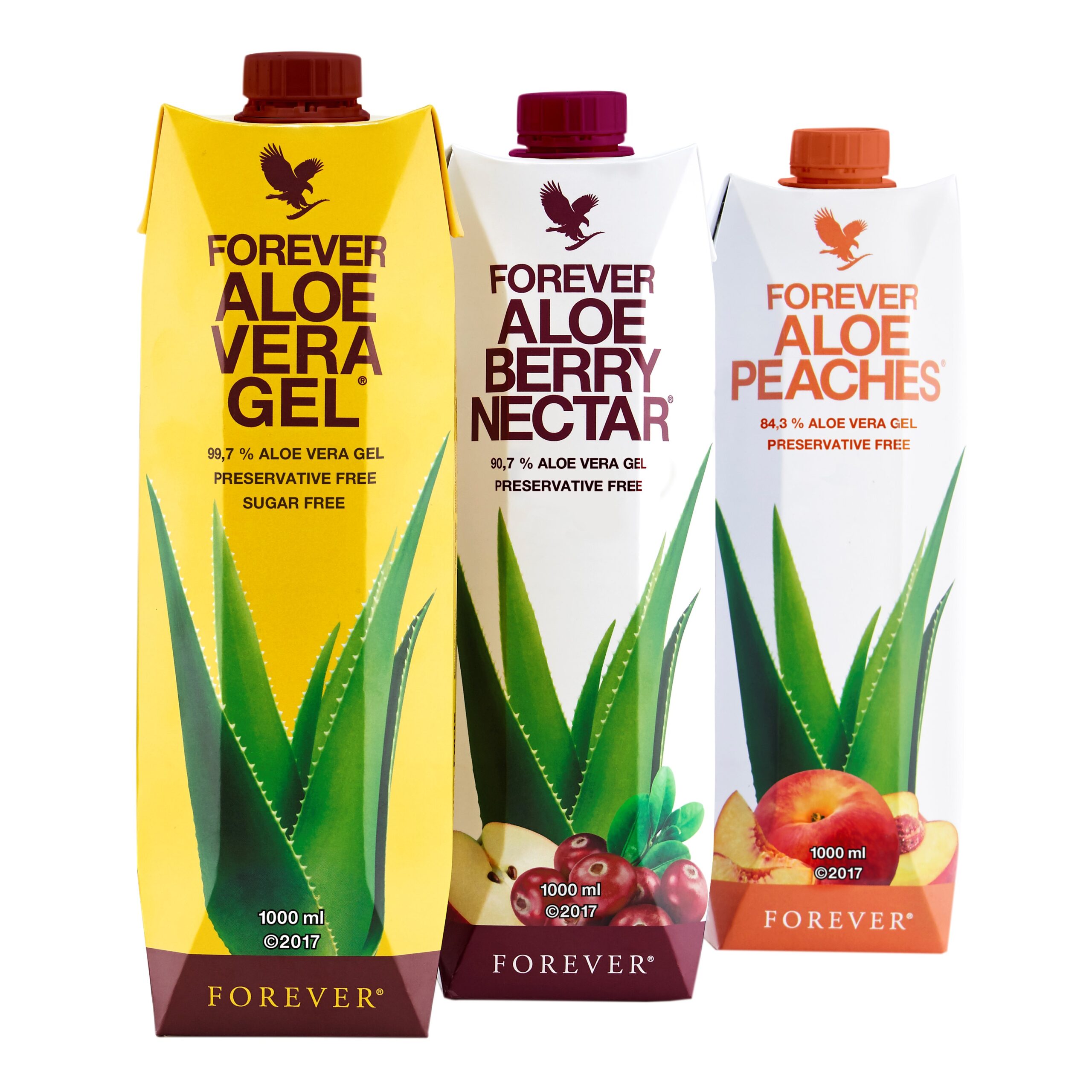 Aloe Vera Drikke Gel fra Forever fås i 3 varianter.